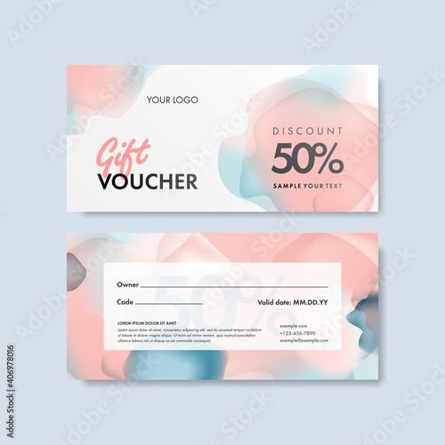 Front and back sides of luxury gift voucher