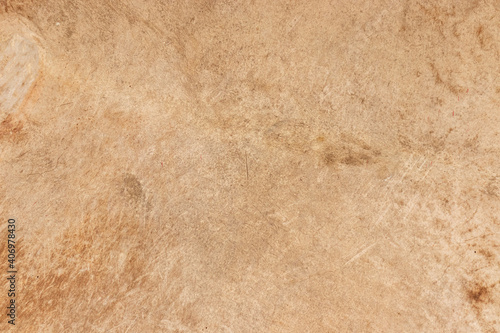 close up view of abstract surface brown genuine leather of old drum background or texture
