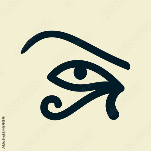 Eye of the sun Ra. Horus. Vector ancient Egyptian icon. Moon eye of Thoth, protection symbol. Amulet egypt pharaoh pyramid
