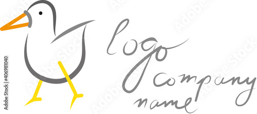 Kleiner Vogel, Wattvogel, Möve als Logo und Symbol für Natur und Vogelwelt im Norden Deutschlands