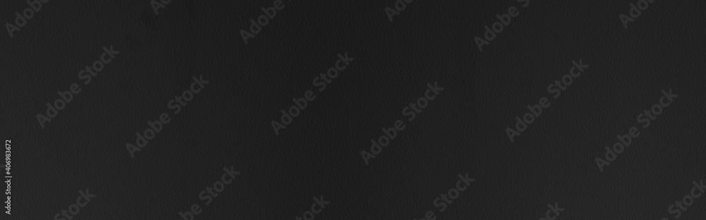 Panorama of Black genuine cow leather texture and seamless background