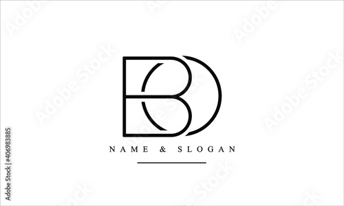 Tableau sur toile OB, BO, O, B abstract letters logo monogram