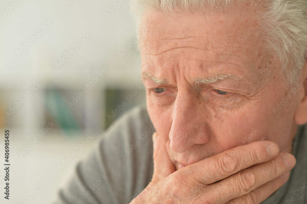 Portrait of Sad senior man at home Portrait of Sad senior man at home
