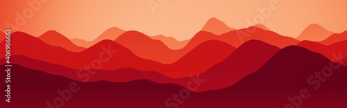 beautiful mountains in the time of sun to set digital drawn texture background illustration