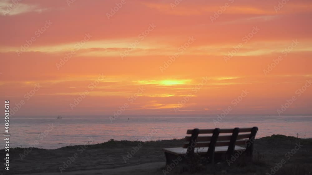 A bench during a beautiful sunset, Half Moon Bay. A bench during a beautiful sunset, Half Moon Bay.