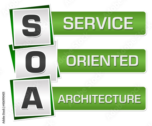 SOA - Service Oriented Architecture Green Grey Squares Vertical 