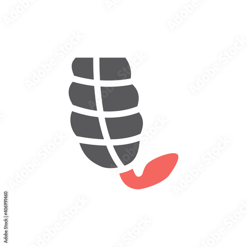 Appendicitis. Inflammation of the appendix. Vector icon for web graphic.