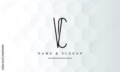 VC, CV, V, C Letter Logo Design with Creative Modern Trendy Typography photo