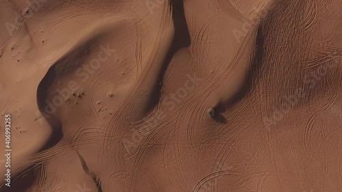 4K Drone Footage, Aerial view of Fossil Rocks Plateau in Mleiha Desert with Sand Ripples, Geological Landscape of The Sphinx in Sand Dunes Desert in the United Arab Emirates, Drone Videos photo