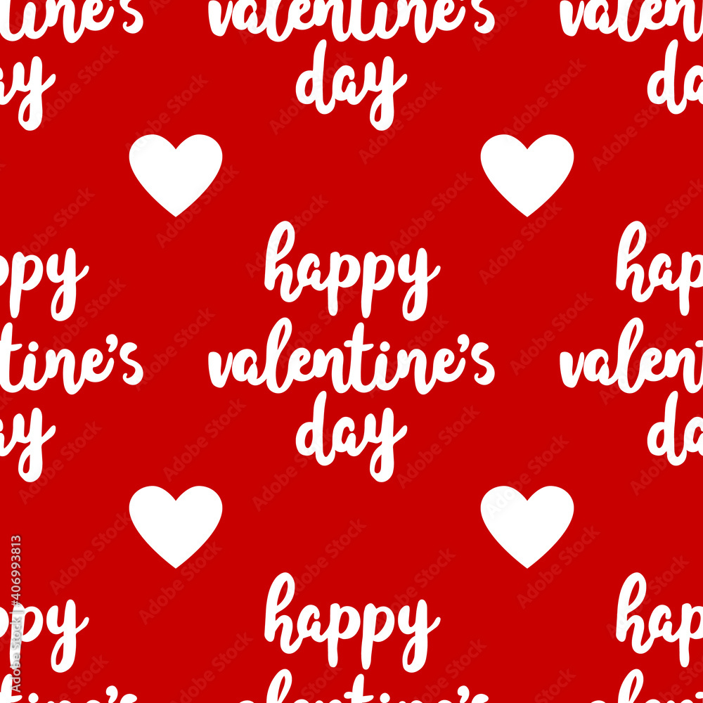 Romantic Seamless Pattern with hand written ink lettering Happy Valentine's Day and heart shapes trendy design. Backdrop for wrapping paper, invitations, greeting cards. Romantic Seamless Pattern with hand written ink lettering Happy Valentine's Day and heart shapes trendy design. Backdrop for wrapping paper, invitations, greeting cards.