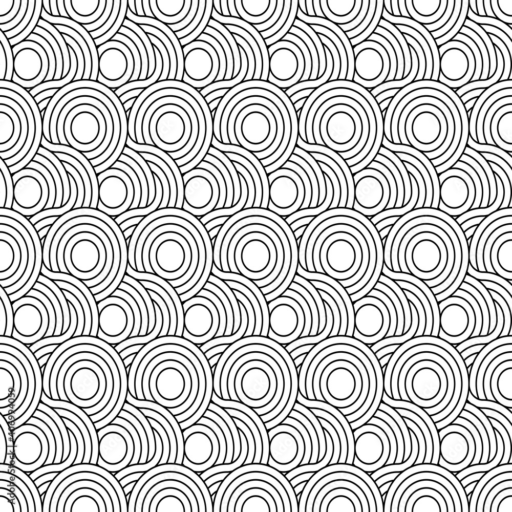 Vector pattern composed with circles and lines