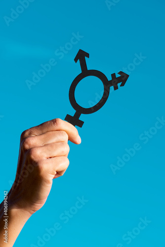 showing a transgender symbol