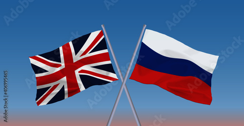 イギリス国旗　ロシア国旗