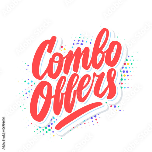 Combo offers. Vector lettering banner.