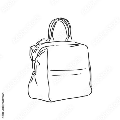vector sketch illustration - hipster backpack. backpack vector sketch illustration