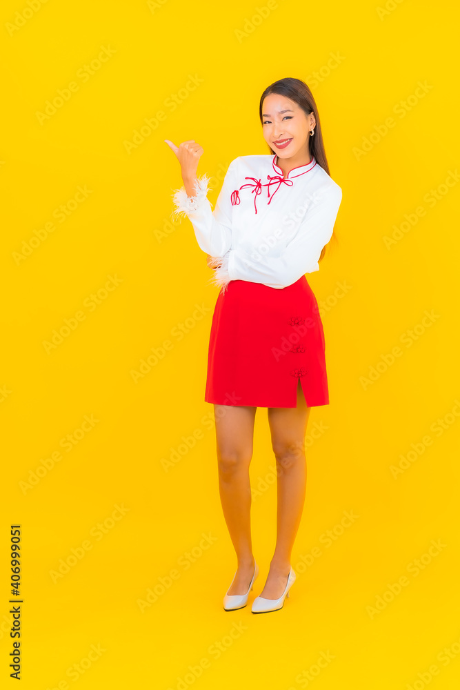 Portrait beautiful young asian woman smile in action Portrait beautiful young asian woman smile in action