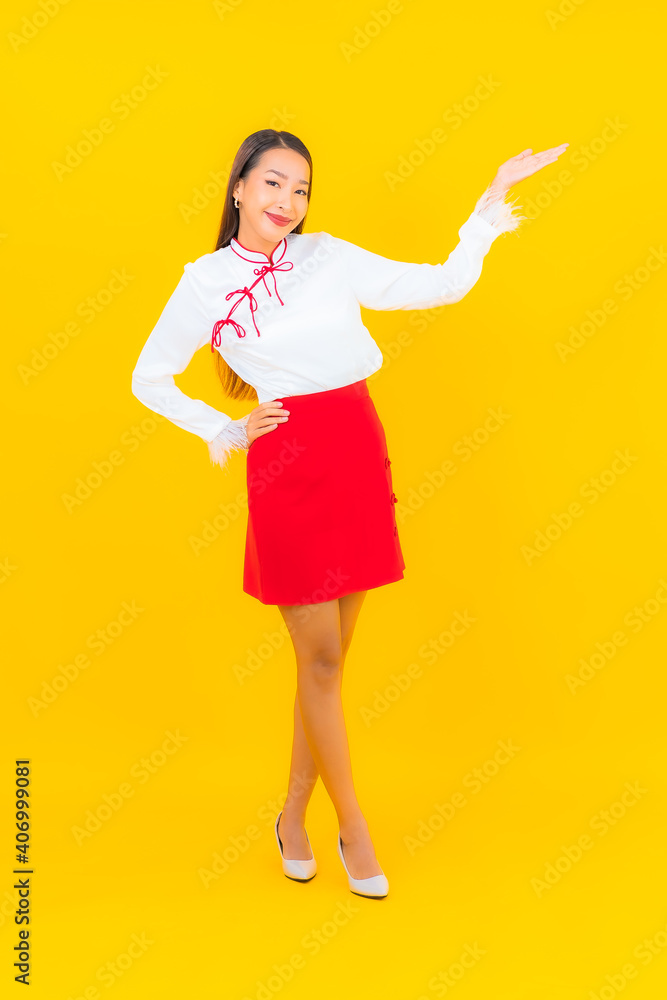 Portrait beautiful young asian woman smile in action Portrait beautiful young asian woman smile in action
