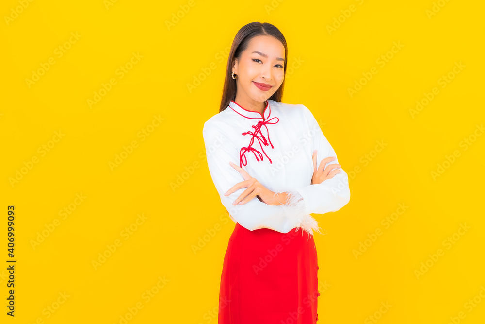 Portrait beautiful young asian woman smile in action Portrait beautiful young asian woman smile in action