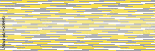 Horizontal glitch irregular streak print texture, stripes seamless pattern illuminating yellow, ultimate grey and white trendy color background