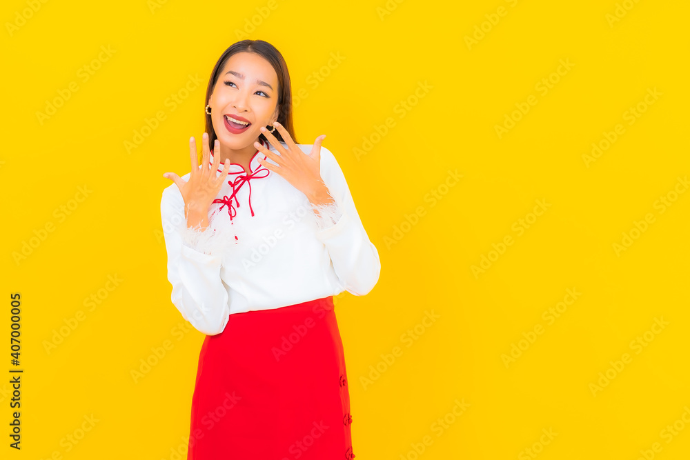 Portrait beautiful young asian woman smile in action Portrait beautiful young asian woman smile in action