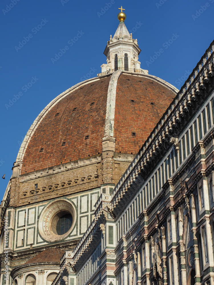 Grand Brunelleschi's Dome close up. It is still the largest masonry