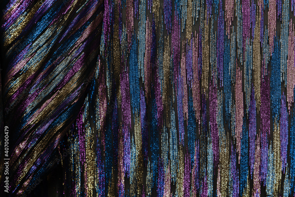 Obraz premium Interesting texture of shiny fabric. Northern Lights