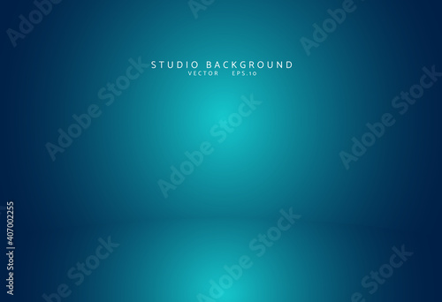 Empty blue studio room Backdrop. Light interior with copyspace for your creative project . Vector illustration EPS 10