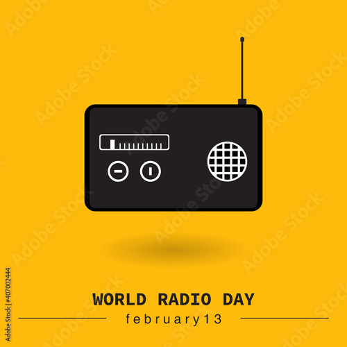 World Radio Day on February 13 Background. Vector illustration
