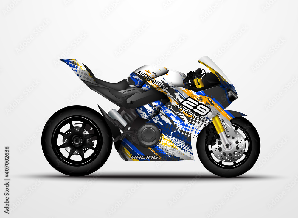 Fototapeta premium Motorcycle Sportbikes wrap decal and vinyl sticker design.