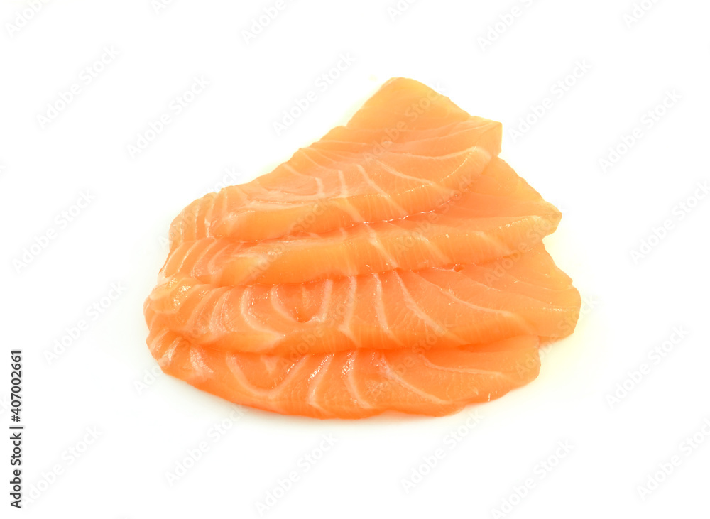 salmon fillets on white background salmon fillets on white background