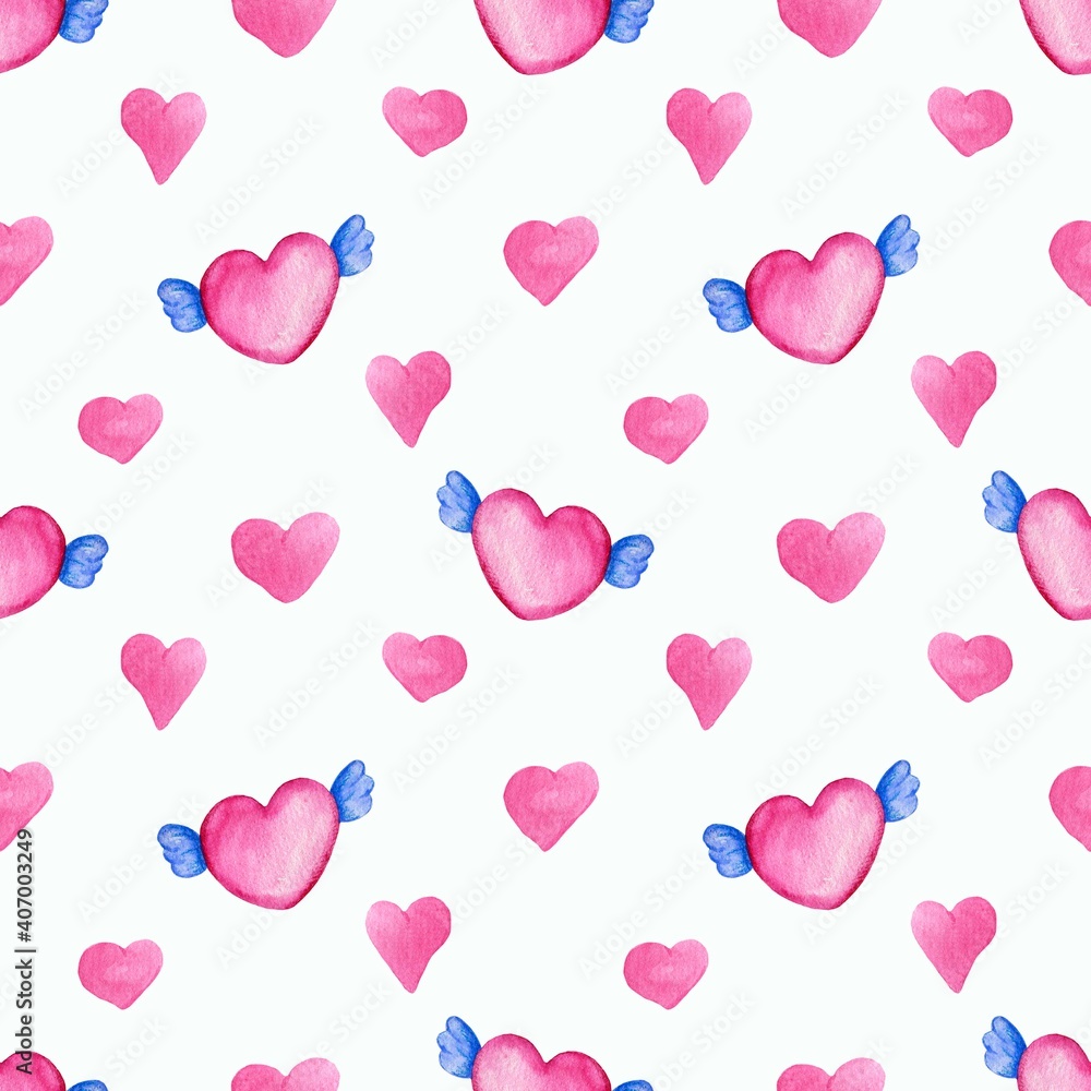 pink flying hearts