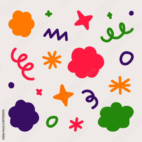 Hand drawn abstraction. Bright vector pattern