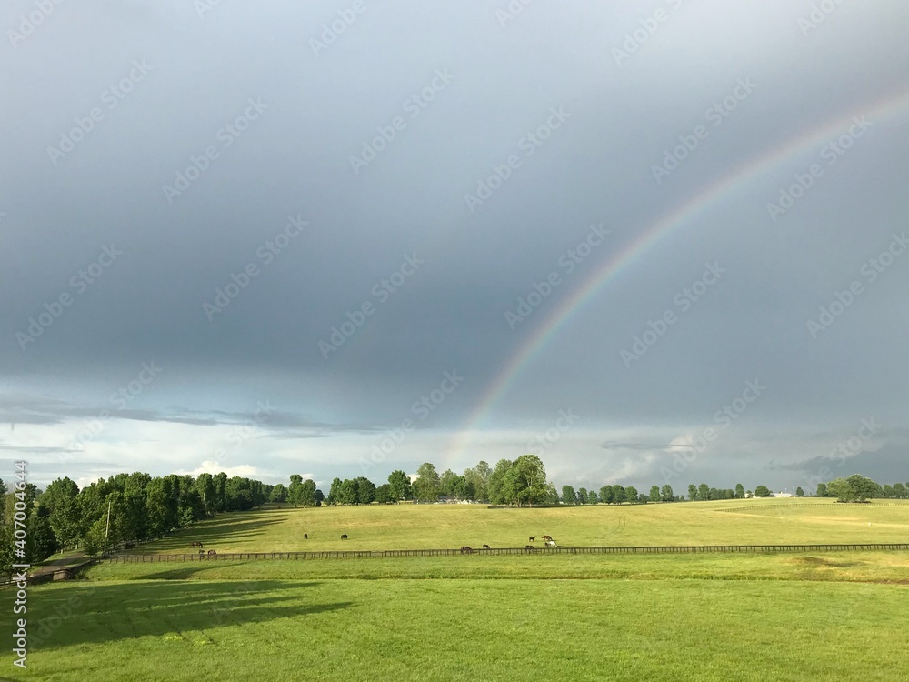 rainbow over fields rainbow over fields