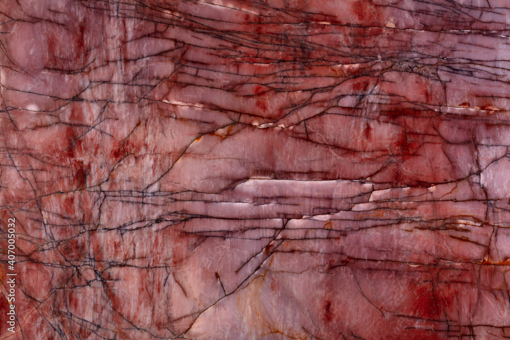 Naklejka premium Natural quartzite background in perfect red tone.