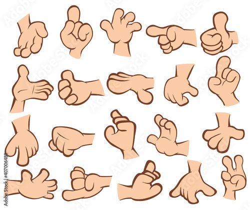 A Set of Vector Cartoon Illustrations. Hands with Different Gestures for you Design. 