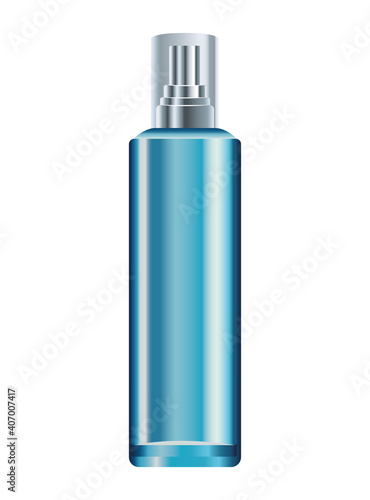 blue skin care spray bottle product
