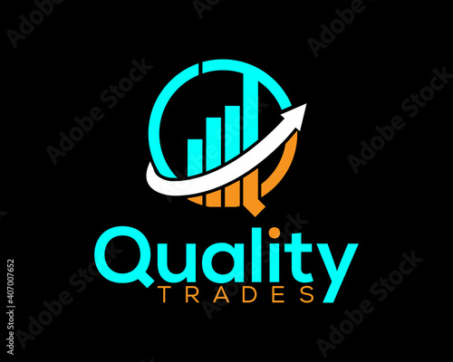 Initial letter QT Logo Design Template Vector. Initial Q minimalist modern logo