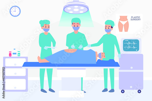 Plastic surgery 2D flat vector concept for banner, website, illustration, landing page, flyer, etc