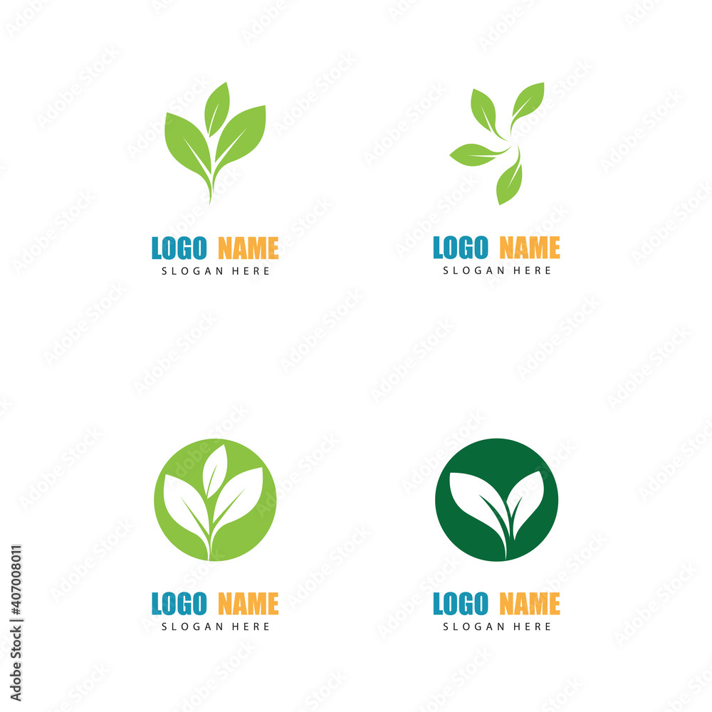 Set Set Logos of green Tree leaf ecology nature element vector Set Set Logos of green Tree leaf ecology nature element vector