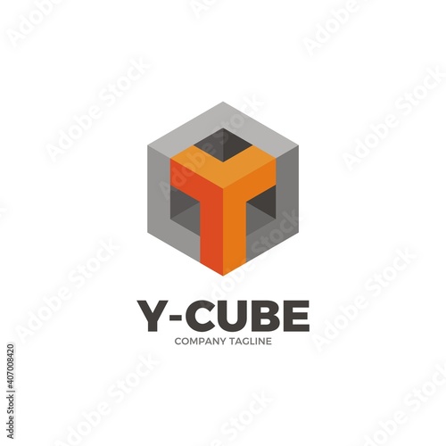 vector illustration of letter Y 3d style and cube shape, multipurpose logo design 
