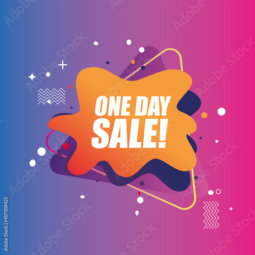 one day sale in splash vector design