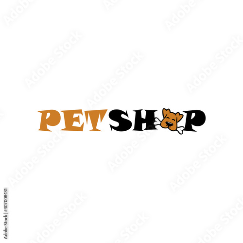 Pet shop logo template. label design elements for pet shop, zoo shop, pets care and goods for animals.