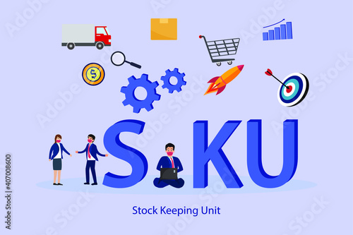 Stock Keeping Unit SKU 2D flat vector concept for banner, website, illustration, landing page, flyer, etc