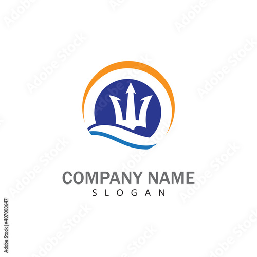  Trident Logo Template vector icon illustration design