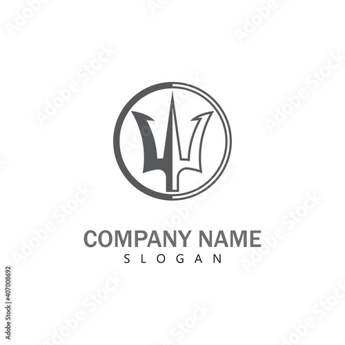 Free Download  Trident Logo Template vector icon illustration design - GFXLoad