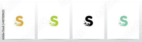 Letter Eroded Into Leaf Letter Logo Design S