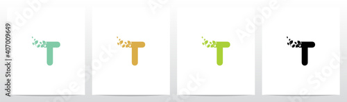 Letter Eroded Into Leaf Letter Logo Design T