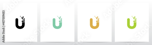 Letter Eroded Into Leaf Letter Logo Design U