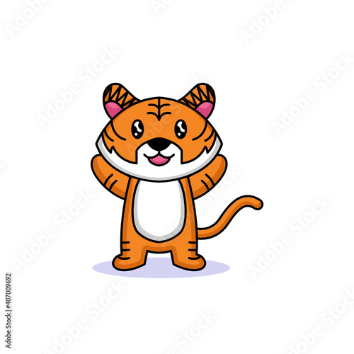 Cute baby tiger mascot design