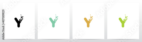 Letter Eroded Into Leaf Letter Logo Design Y